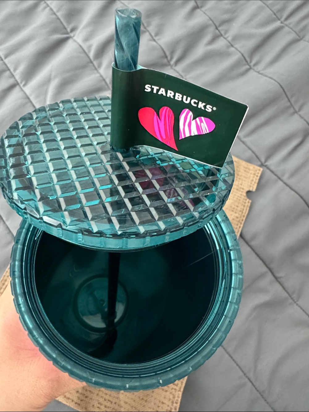 NEW Starbucks Cold Cup Tumbler featuring a tri-color gradient 24oz Venti Size - Picture 7 of 8